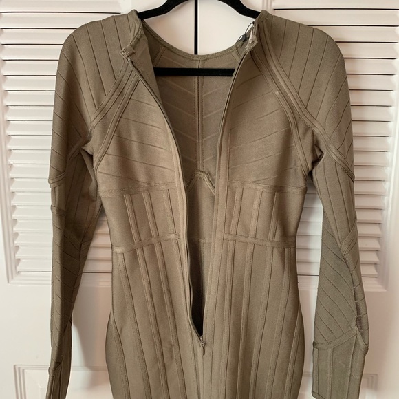 House of CB long sleeve khaki bandage bodycon - Picture 6 of 7